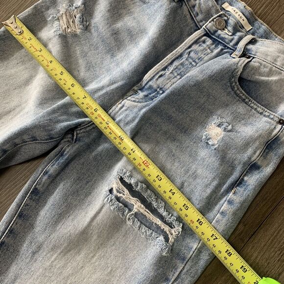 PacSun Light Denim Distressed High Rise Straight Jeans 26 - Picture 6 of 9